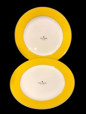 NWT Kate Spade Lenox Rutherford Circle Yellow 9.2” Accent Plates